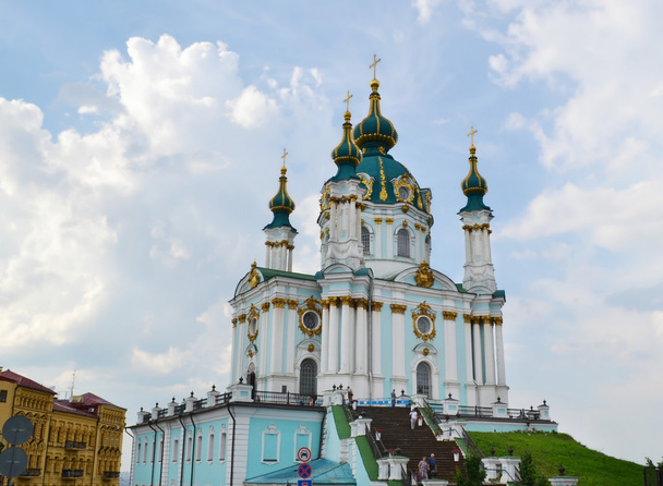 Saint Andrew's Church at the top of the Andriyivskyy Descent in Kyiv - Photo, Image