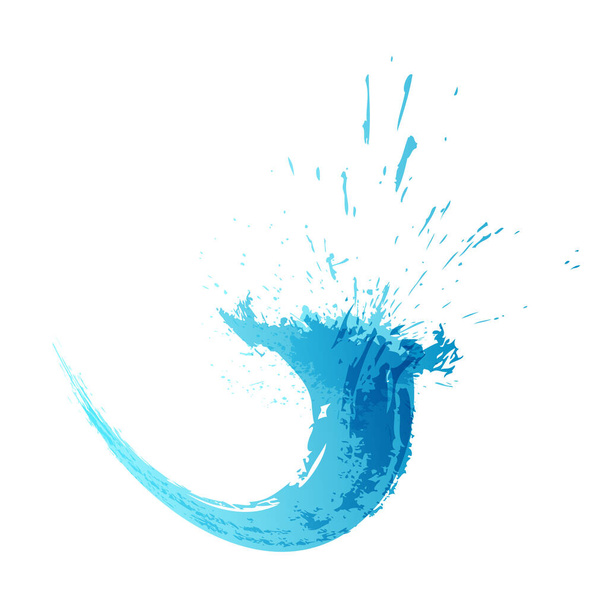 Logotipo de onda de água azul. Abstrato respingo de tinta colorida. Modelo de fluxo de fluido ecológico. Jpeg aqua grunge design illustaration - Foto, Imagem