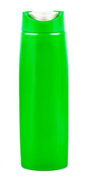 Champú verde y botella de gel aislados sobre el fondo blanco - Foto, imagen