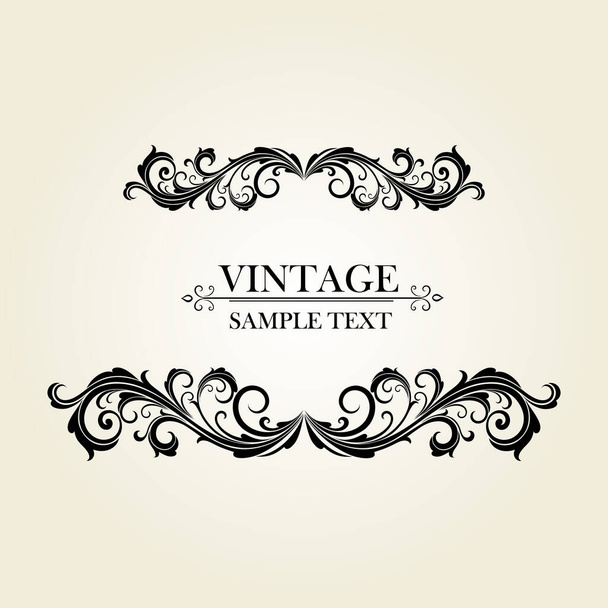 Vintage floral frame. Element for design. - Vector, Image