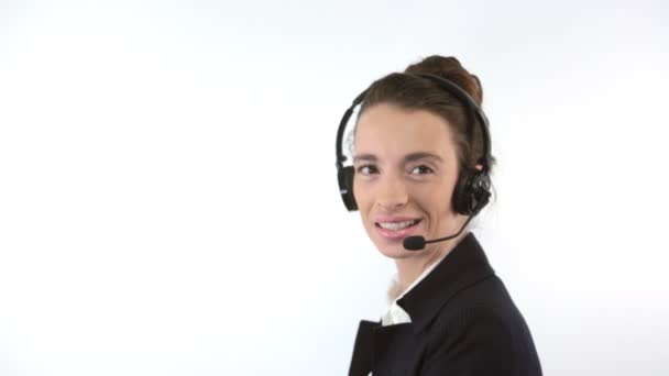 Support woman with headset - Materiaali, video