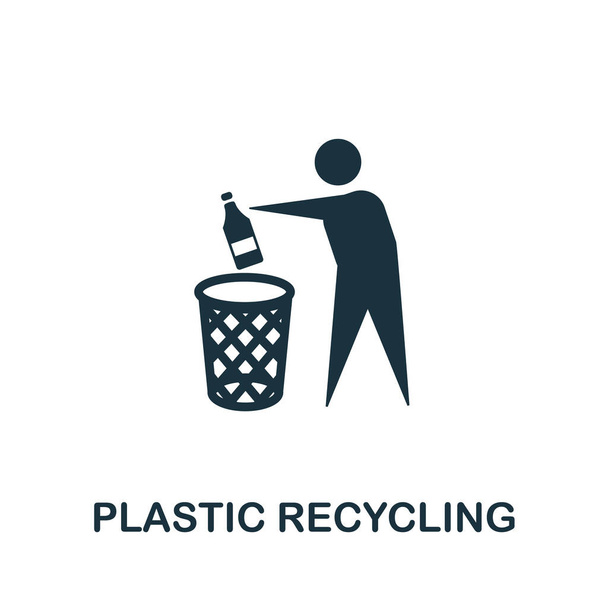 Піктограма переробки пластику. Проста ілюстрація з колекції переробки. Піктограма Creative Plastic Recycling для веб-дизайну, шаблонів, інфографіки тощо
 - Вектор, зображення