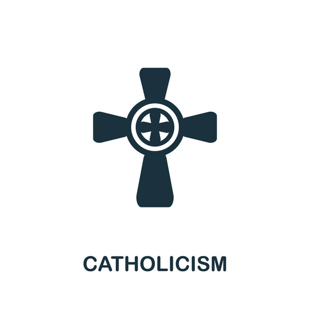 Katolisuuden ikoni. Yksinkertainen elementti uskonnon kokoelma. Luova katolilaisuus kuvake web design, malleja, infographics ja enemmän - Vektori, kuva