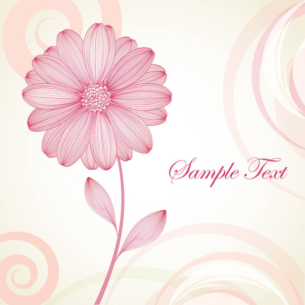 Hand-drawing floral background with flower chamomile. Element for design. Vector illustration. - Вектор,изображение