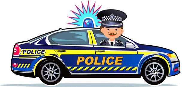 Ілюстрація поліцейського автомобіля - Вектор, зображення