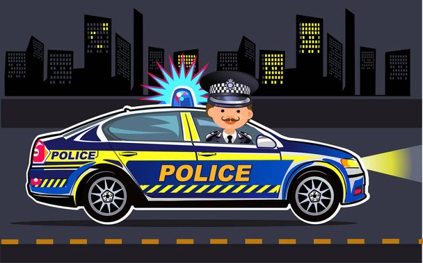 Ilustração do carro de polícia - Vetor, Imagem