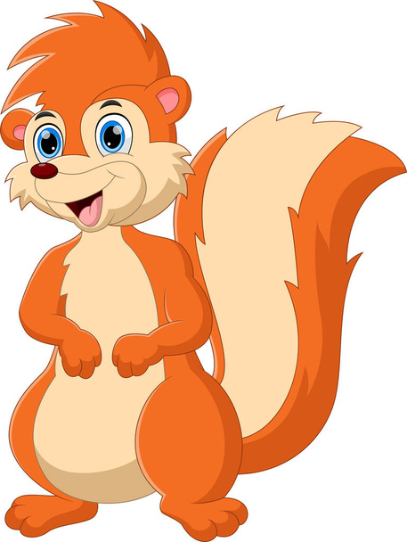 cartoon cute squirrel posing - ベクター画像