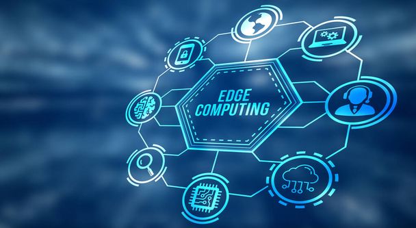 Internet, business, Technology and network concept. Edge computing modern IT technology on virtual screen. - Photo, Image