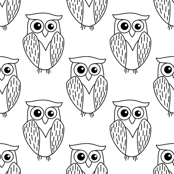 Cute little owl seamless pattern - Вектор, зображення