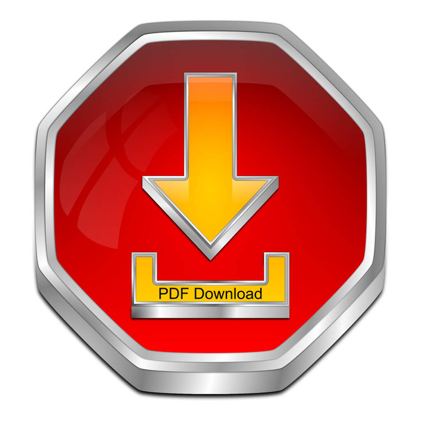 PDF Download button red - 3D illustration - Photo, Image