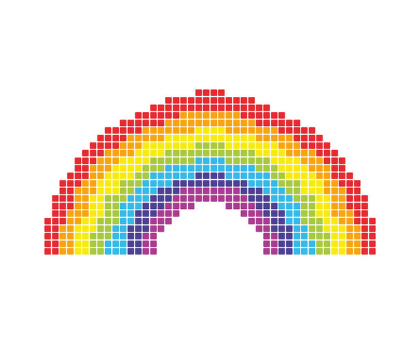 Pixel kunst regenboog. Geïsoleerd vectorbestand. - Vector, afbeelding