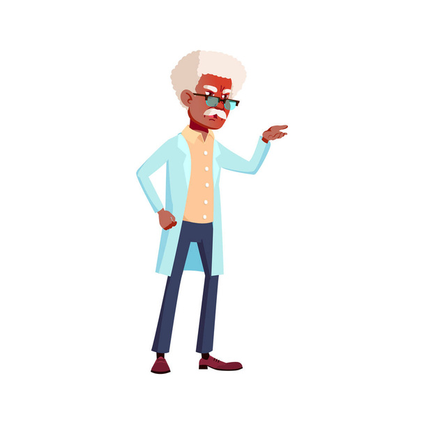 old man scientist screaming at laboratory assistant cartoon vector - Vector, Image