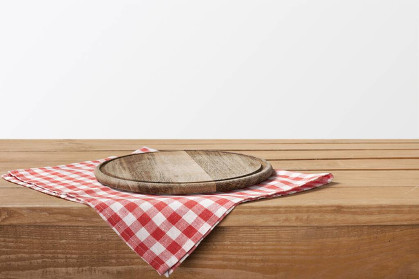 empty wooden table on white background - Foto, imagen