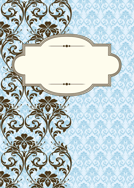 Vector Side Damask Pattern and Frame - Vector, afbeelding