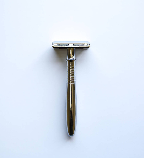 Razor on the table. Stylish men idea for a gift. Barber shop things. - Foto, Bild