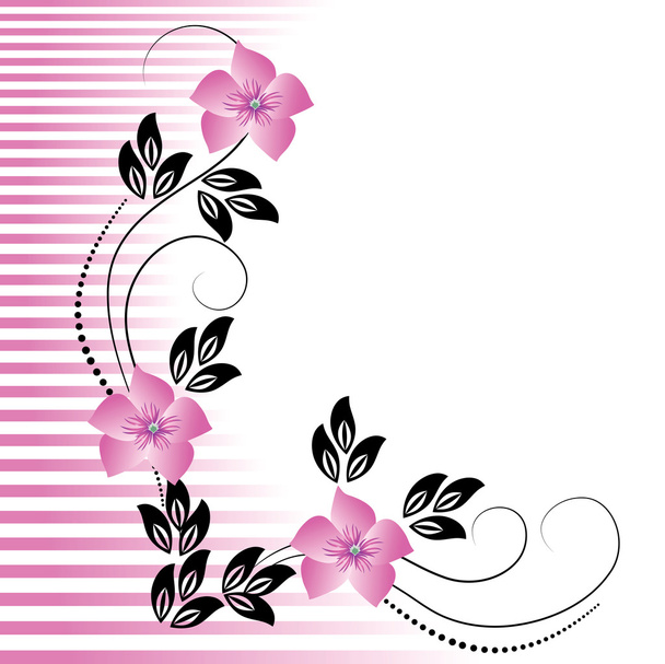 Flowers ornament with striped - ベクター画像