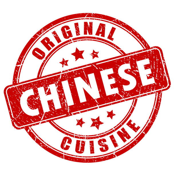 Chinese cuisine vector rubber stamp - Wektor, obraz