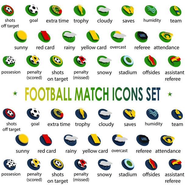 2014, Brezilya Futbol Turnuvası maç Icons set - Vektör, Görsel