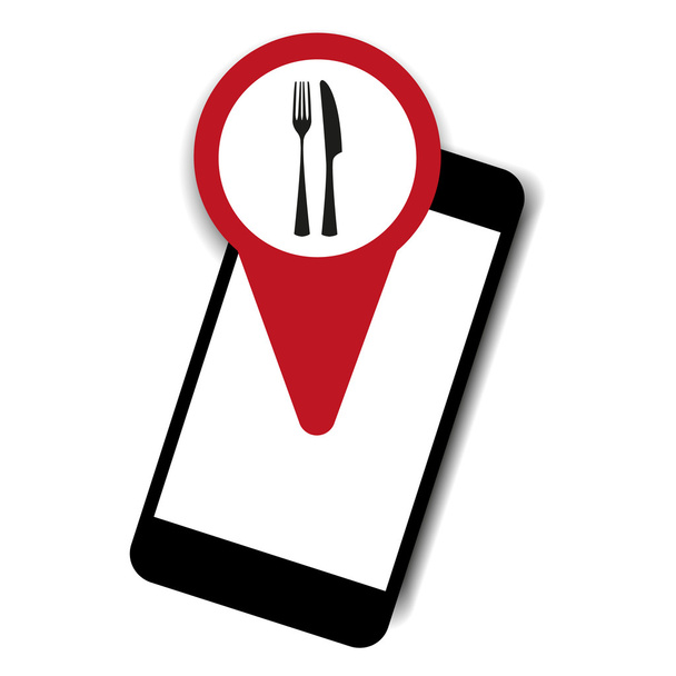 Mobile phone restaurant vector - Vector, Image
