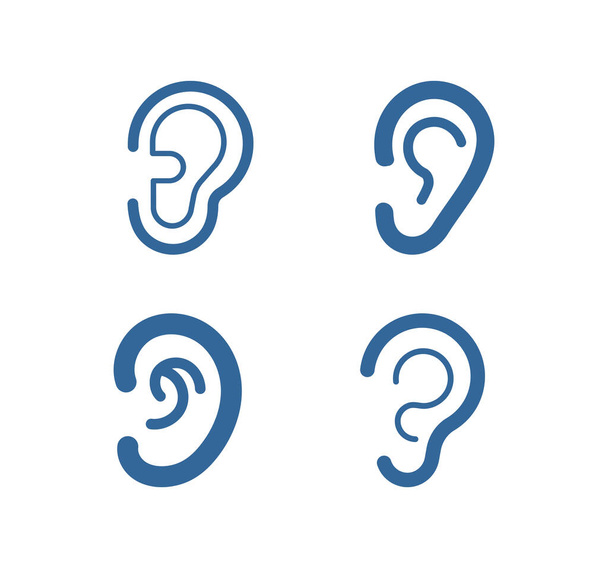 Ohrenlinien-Icon gesetzt. Zuhören - Vektor, Bild