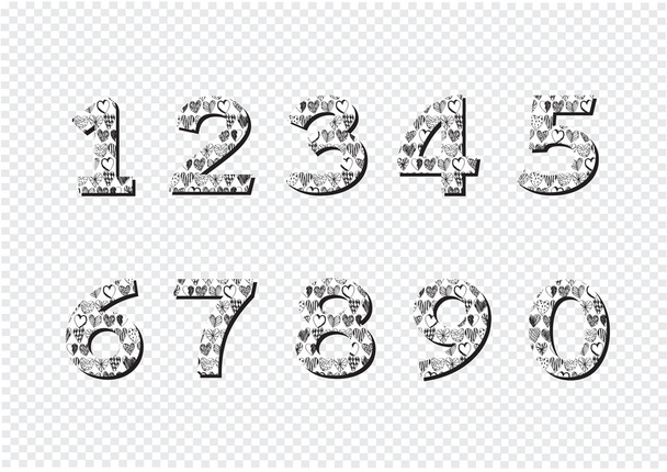 Numbers set. illustration - Vettoriali, immagini