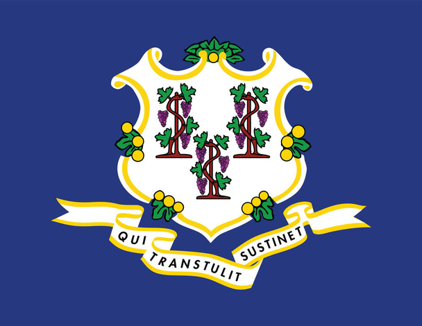Connecticut Federal Eyaleti resmi vektör bayrağı, ABD - Vektör, Görsel