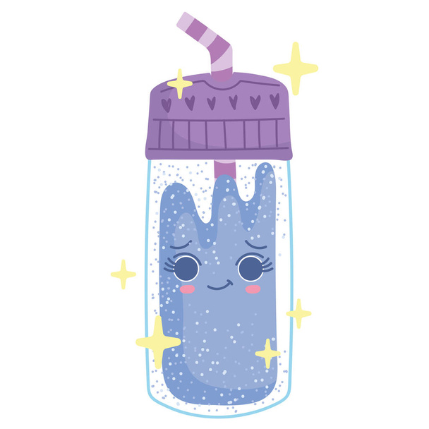 water bottle with straw - Vector, Image