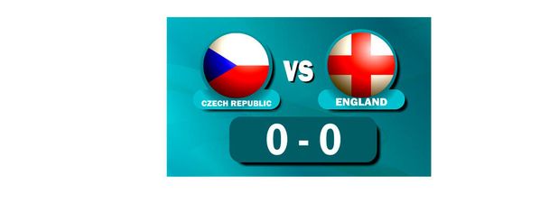 Tschechien - England. Statistiken zum Fußballspiel. Europameisterschaft. Infografiken. Vereinzelte Objekte. Vektorbild. - Vektor, Bild