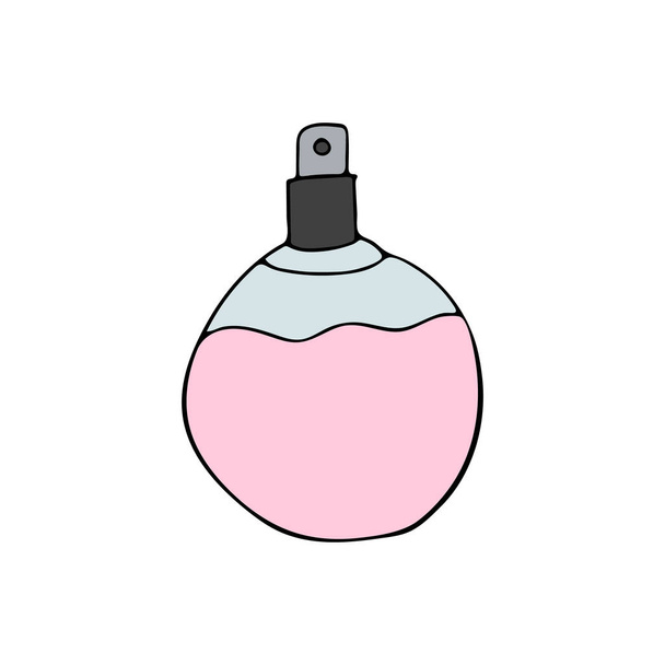 Ilustração colorida do perfume doodle no vetor. Ilustração de perfume colorido em vetor. Ícone de perfume doodle  - Vetor, Imagem