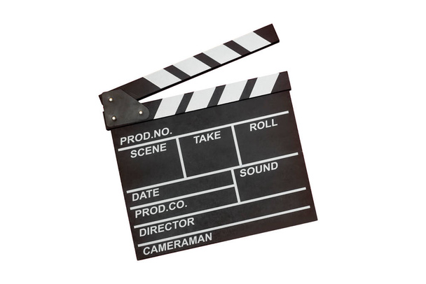 clapper board of video cinema in studio.Movie production clapper board, slate film.Action, theatre day.cut, Director, film industry, bollywood, hollywood. Video live streaming - Photo, Image