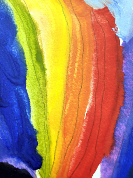 Rainbow paint texture on paper - Photo, Image