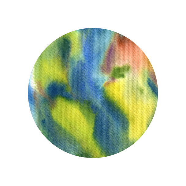 Mapa geográfico abstracto en acuarela. Día mundial del globo. Plantilla de mapa dibujo a mano para póster, diseño web, diseño de la cubierta, postal, libro copo geografía, bolso tekstil, fábrica, icono - Foto, imagen
