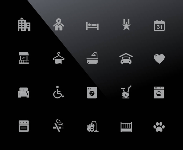 Hotel and Rentals Icons 2 of 2 // 32px Black - Vector icons adjusted to work in a 32 pixel grid. - Vector, imagen