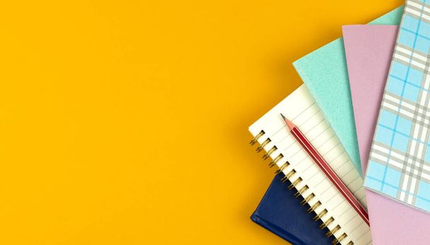 Student prepares for school days flat lay background and composition, top view  - Photo, Image
