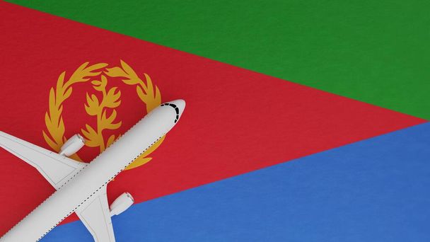 Top Down View of a Plane in the Corner на сайті Top of the Country Flag of Eritrea - Фото, зображення
