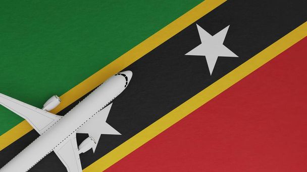 Top Down View of a Plane in the Corner на сайті Top of the Country Flag of Saint Kitts and Nevis - Фото, зображення