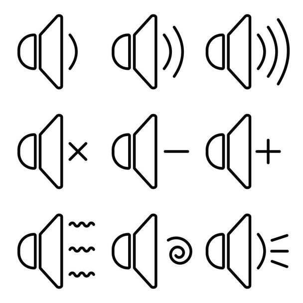 Lautstärke-Symbol in schwarz auf weißem Hintergrund. - Vektor, Bild