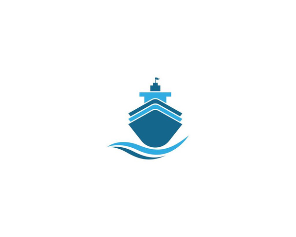 Modèle de logo de bateau de croisière icône vectorielle illustration design - Vecteur, image