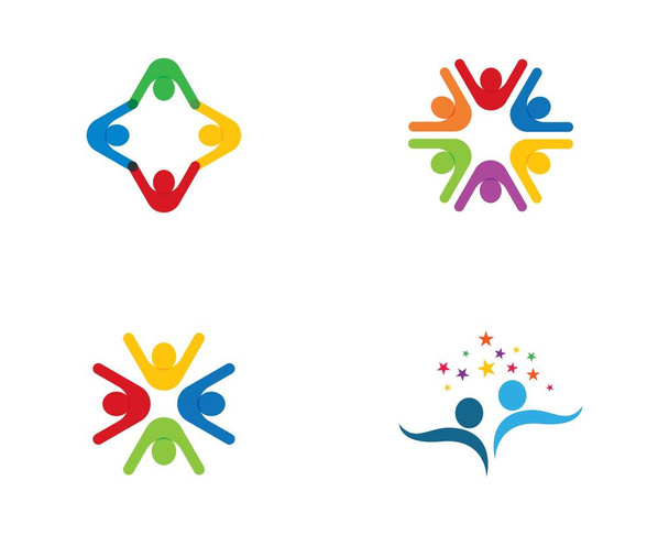 Adopción y cuidado de la comunidad logotipo plantilla vector icono ilustración diseño - Vector, imagen