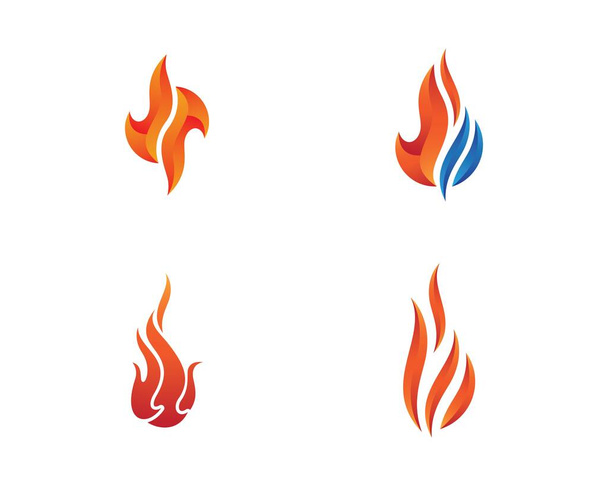 Fire flame logo template vector icon Oil, gas and energy logo concept - Vector, Image