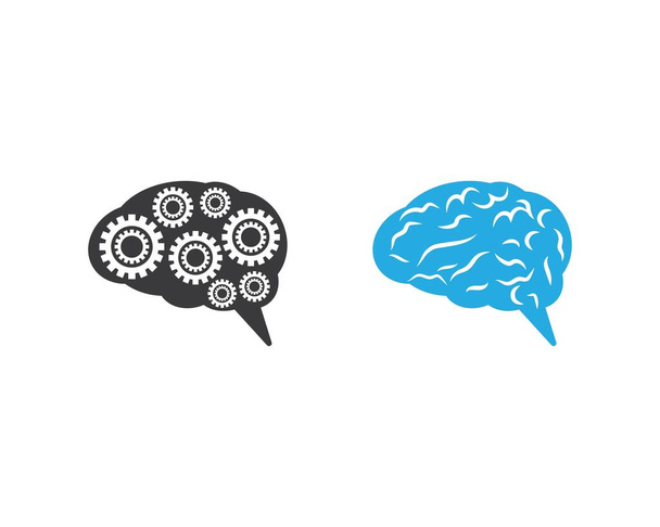 Cerebro logotipo plantilla vector icono ilustración diseño - Vector, imagen