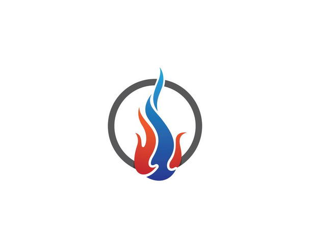 Incendio llama Logo Plantilla vector icono Petróleo, gas y energía logotipo concepto - Vector, Imagen