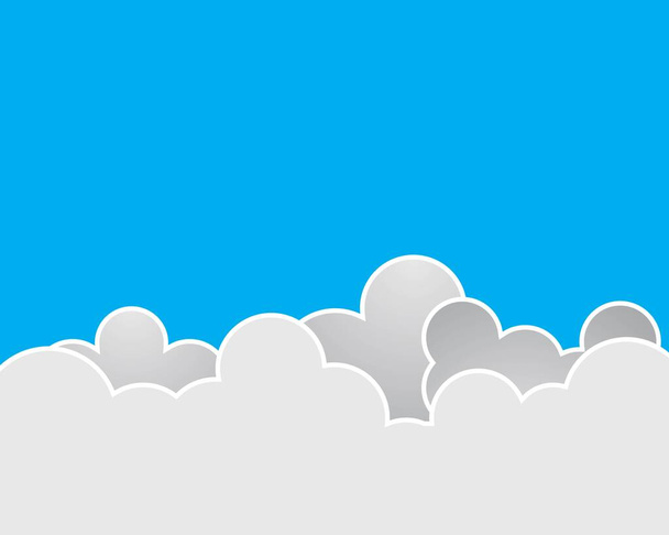 Blauer Himmel mit Wolkenvektorsymbol Illustration Design - Vektor, Bild