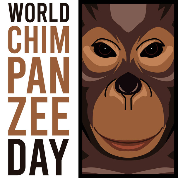 gráfico vetorial do dia do chimpanzé mundial bom para a celebração do dia do chimpanzé mundial. design plano. flyer design.flat ilustração. - Vetor, Imagem