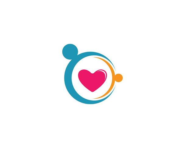 Adopción y cuidado de la comunidad logotipo plantilla vector icono ilustración diseño - Vector, Imagen