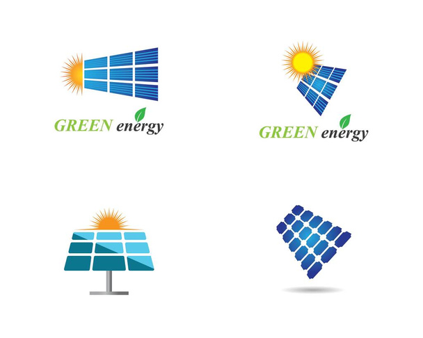 Projeto de ilustração do logotipo do painel solar - Vetor, Imagem