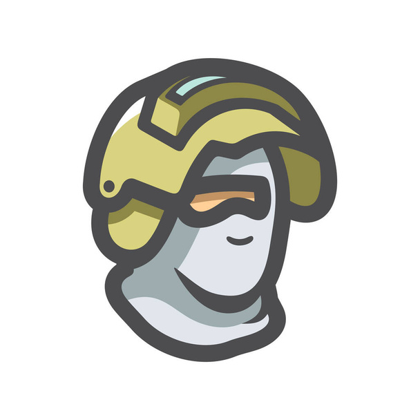 Commando Police officer in uniform and face mask Vector icon Cartoon illustration - ベクター画像