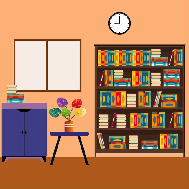 読書のための快適な部屋,ベクトルデザインイラスト13 - ベクター画像