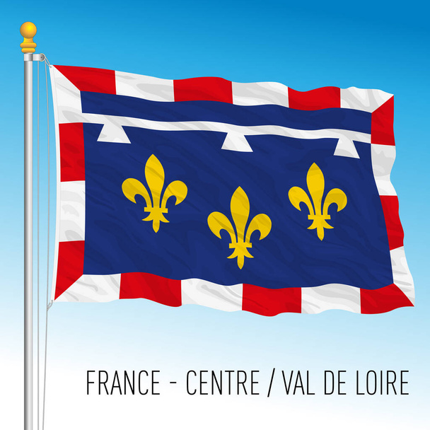 Központ - Val de Loire regionális zászló, Franciaország, Európai Unió, vektor illusztráció - Vektor, kép