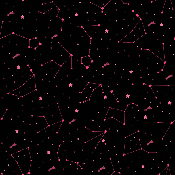 シームレスなパターン星座抽象的なシンボルスペース占星術の背景ドアスタイル. - 写真・画像